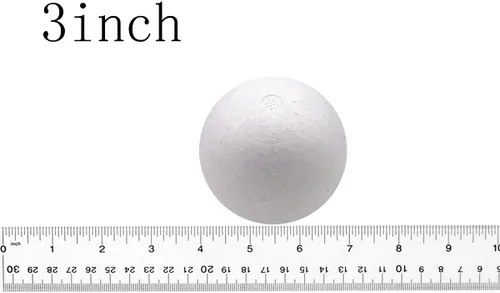 Vista 2 de FFchuanhe 12 bolas de espuma de 3 pulgadas para manualidades y decoración Espuma de poliestireno blanco suave, adecuada para suministros
