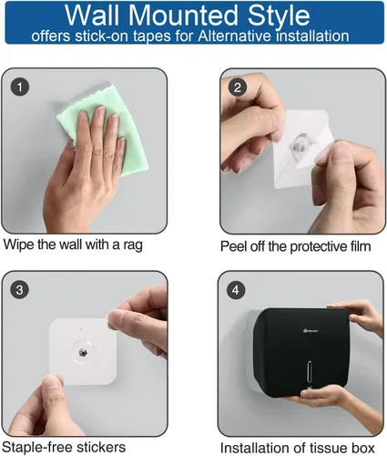 Vista 7 de Dispensador de toallas de papel para montaje en pared, dispensador de toallas de mano plegado múltiple/triple en C, dispensador de toallas de papel