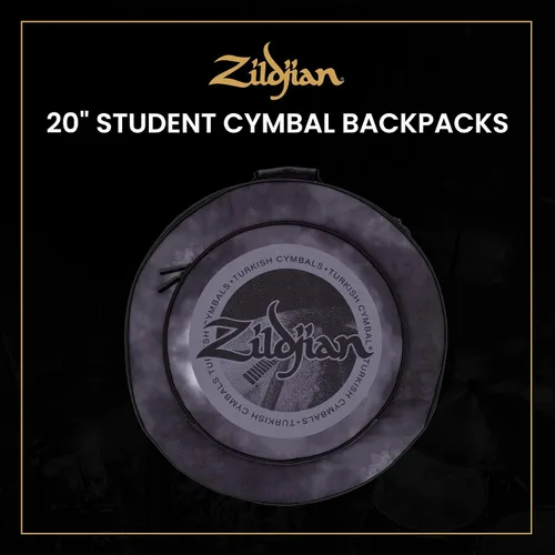 Vista 2 de Zildjian 20 Student Mochila Platillo, Negro y Gris