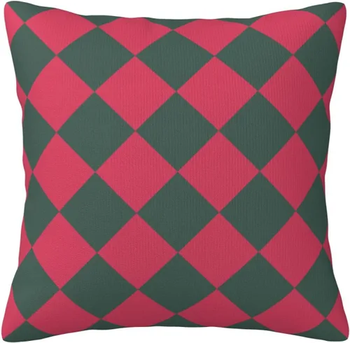 Vista 11 de Aspen - Fundas de almohada doradas y azul princesa a cuadros retro para sofá, fundas de cojín decorativas para decoración del hogar, habitación