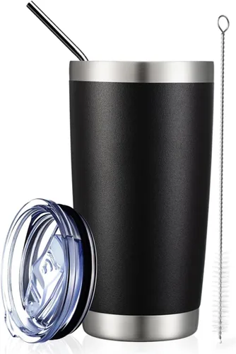 Vista 32 de COMOOO Vaso Térmico de 20 onzas al por Mayor con Aislamiento al Vacío de Doble Pared, Taza de Viaje de Acero Inoxidable con Tapa y Pajita
