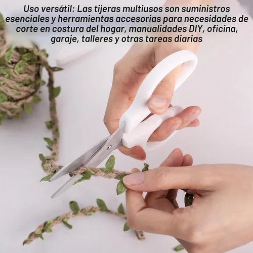 Vista 5 de YOUGUOM - Tijeras blancas de 6 pulgadas, multiusos, para oficina, escuela, manualidades, costura Comfort Grip, Stainless Blades, Left/Right Hand