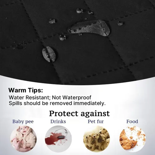Vista 5 de H.VERSAILTEX Funda de sofá resistente al agua para sofá de 3 cojines, reversible, protector de muebles acolchado con correa elástica, funda de sofá