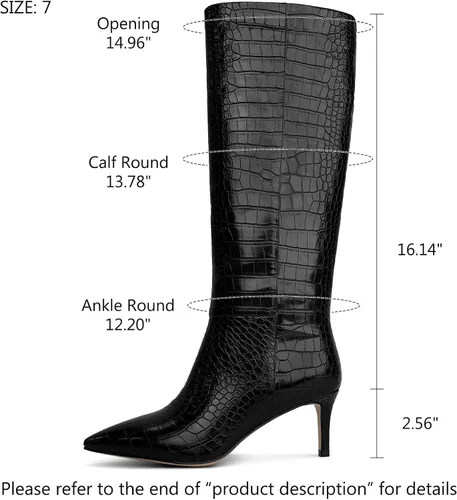 Vista 46 de wetkiss Botas altas hasta la rodilla para mujer, con tacón de gatito y diseño de punta puntiaguda, clásicas y sexys