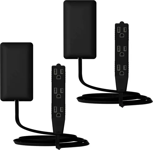 Vista 26 de LIDER LWE3-315-BK - Extensor de toma de corriente de cara plana con 3 receptáculos, enchufe de pared ultrafino, regleta de alimentación con cable