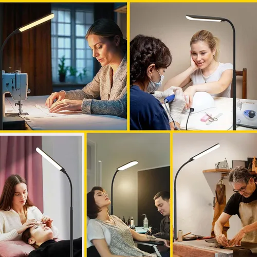 Vista 5 de Aisutha Lámpara de pie LED, lámpara de pie súper brillante de 18 W para sala de estar, lámpara de pie ajustable de colores continuos y brillo, luz