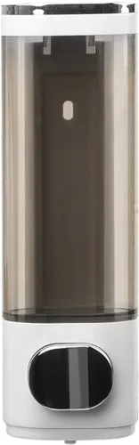 Vista 2 de Dispensador de jabón montado en la pared para baño, 2 cámaras, dispensador de jabón de ducha de 20.3 fl oz, dispensador de jabón corporal