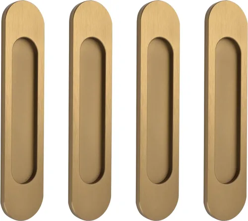 Vista 19 de MOROBOR Tiradores de puerta corredera ovalados autoadhesivos de 7.087 in, 2 manijas de aleación de aluminio sin perforaciones para puertas Bronce