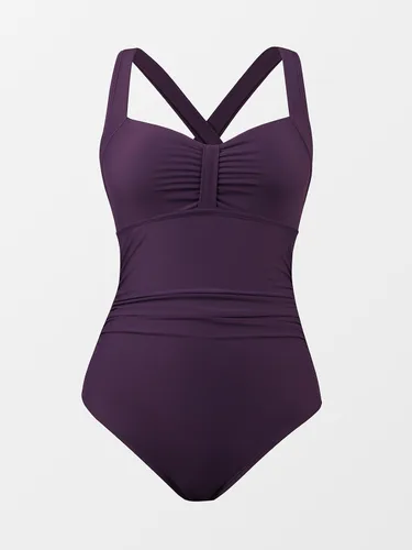 Vista 6 de CUPSHE Traje de baño de una pieza para mujer con control de abdomen fruncido y espalda cruzada