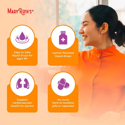 Vista 7 de MaryRuth Organics - Gotas líquidas de quercetina, sin azúcar, 500 mg para adultos de 18 años en adelante, salud cardiovascular para adultos