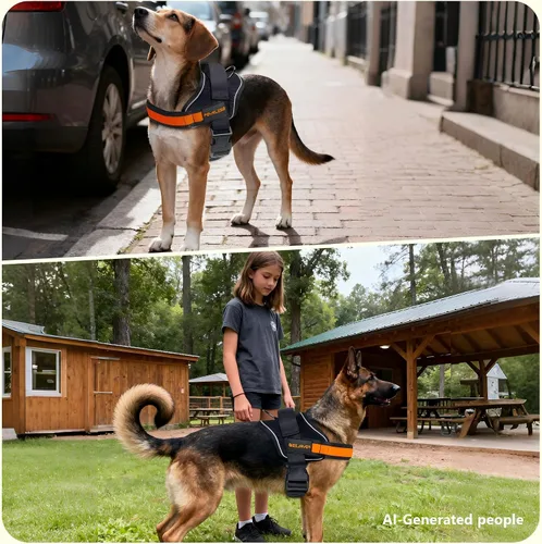 Vista 8 de FOVRLZSE Arnés para perro sin tirones (tamaño pequeño), arnés de malla reflectante para perros pequeños (5-15 libras), chaleco ajustable