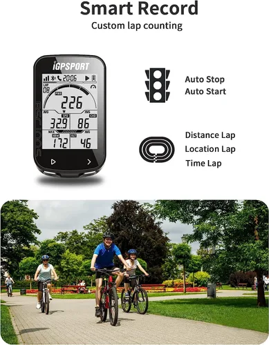 Vista 4 de Computadora de bicicleta GPS inalámbrico, velocímetro de bicicleta con retroiluminación automática de pantalla enorme de 2.6 pulgadas, computadora