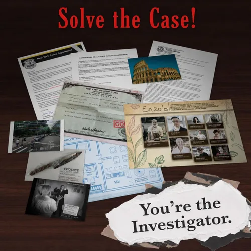Vista 2 de Death by Chef's Knife Case Files Juego de detectives con evidencia, a