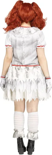 Vista 2 de Fun World Carnevil - Disfraz de payaso para mujer, talla grande, 1X blanco/rojo