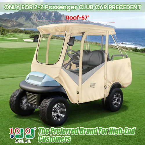 Vista 2 de 10L0L Carcasa para carrito de golf para 4 pasajeros para Club Car Precedent de 57 pulgadas, cubierta de lluvia transparente impermeable 600D