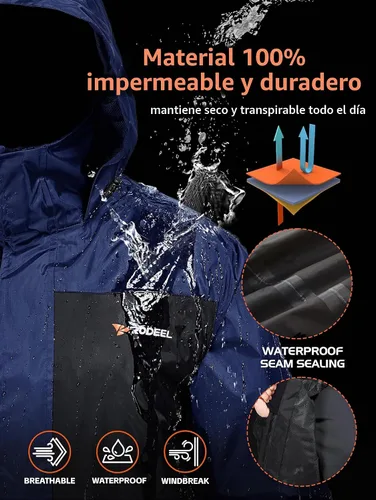 Vista 3 de Rodeel Traje impermeable para pesca para hombres (conjunto de chaqueta y pantalón de lluvia)