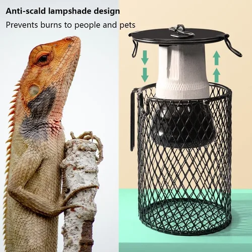 Vista 5 de Lámpara de calor para pájaros, protector protector de calentador de reptiles, cubierta de pantalla de jaula de malla para varias mascotas, incluidos