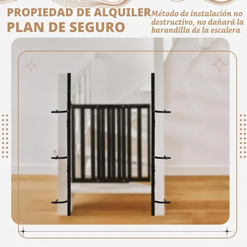 Vista 4 de Chunful Kit adaptador universal para barandilla para puerta de bebé, color Negro
