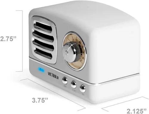 Vista 6 de Victrola Lily Mini estéreo Bluetooth (VS-170) Blanco 3.75 x 2.13 x 2.75 pulgadas
