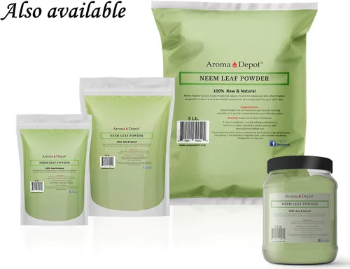 Vista 4 de Polvo de hoja de neem de 2 libras / 32 onzas, sin conservantes, 100% puro y natural, vegano, sin OMG y sin gluten, ideal para mejorar la inmunidad