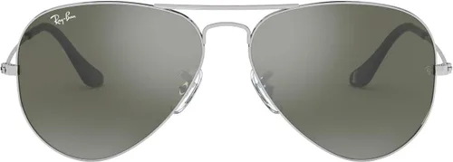 Vista 10 de Ray-Ban RB3025 Classic Mirrored Aviator Sunglasses Negro/Marrón degradado espejo azul