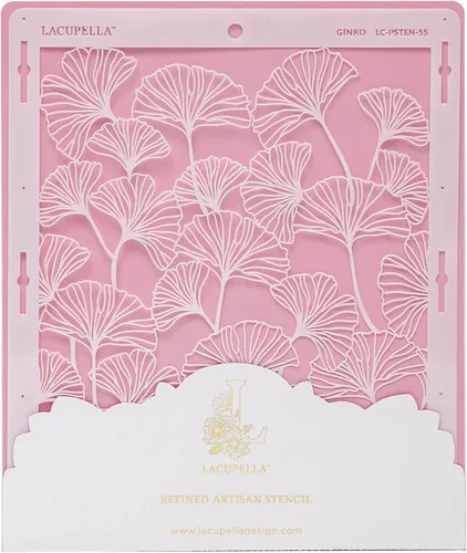 Vista 23 de Lacupella Plantilla de decoración de pasteles grandes (Amara) patrón de venas de hojas