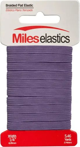 Vista 11 de Miles - Elástico plano trenzado, elástico, fuerte elástico, costura elástica, 1/4 pulgadas (0.250 in) por 5,46 yardas (16.4 ft), fuerte elástico