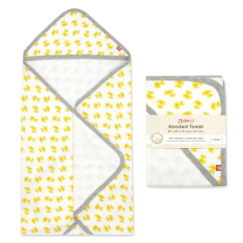 Vista 12 de Zutano Toallas de bebé con capucha, toalla de baño de algodón orgánico, toalla de bebé ultra suave y absorbente para recién nacidos y bebés, juego