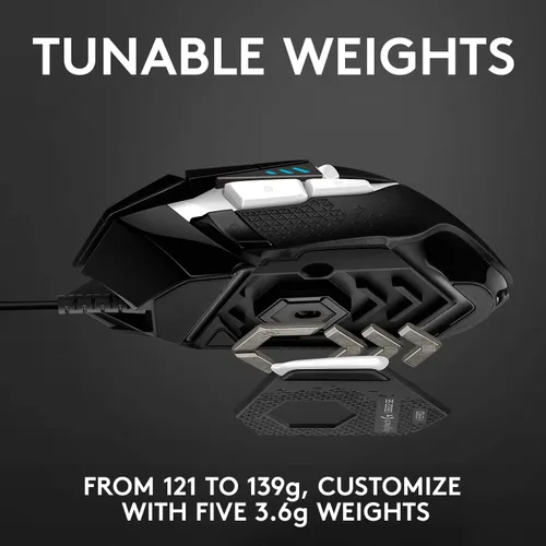 Vista 4 de Logitech G502 SE Hero - Mouse RGB de alto rendimiento para videojuegos con 11 botones programables