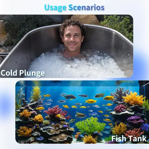 Vista 2 de Hypool Filtro de acuario U-V de 600 GPH para tanque de peces grande de 100 a 500 galones, bañera de inmersión fría, filtro de estanque de piscina
