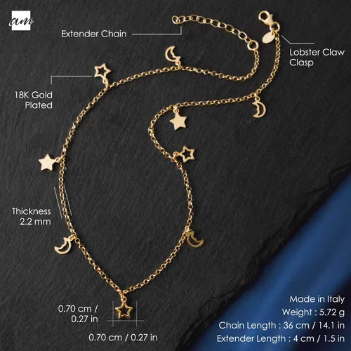 Vista 5 de Amberta Women 925 Sterling Silver Celestial Choker