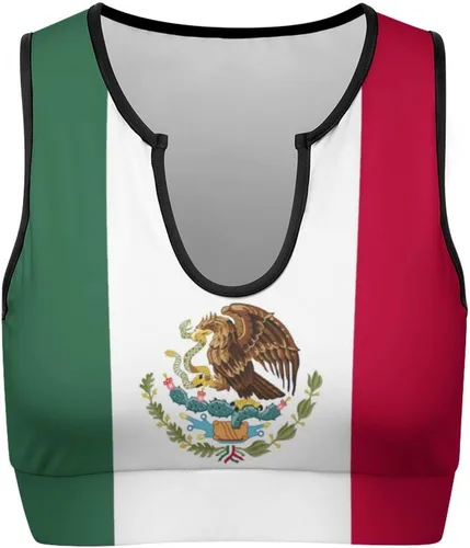 Vista 4 de TAIZIYEAH Camiseta sin mangas de yoga con la bandera de Nicaragua para mujer, camisetas recortadas para correr, brasier deportivo acolchado