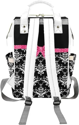 Vista 2 de Mochila de pañales de cebra verde con nombre para hombres y mujeres personalizada de enfermería bolsas de bebé hombro bolsa de viaje mochila