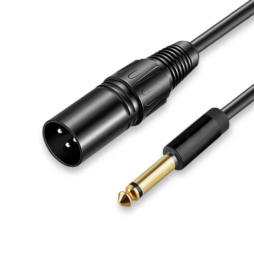 Vista 7 de Cable XLR macho a micrófono de 1/4, 0.250 in TS a 3-PIN XLR macho micrófono micrófono Mord cable de interconexión - 5 pies/4.9 ft 1 paquete