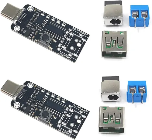 Vista 10 de 1 unids USB-C PD QC DC5V 9V 12V 15V 20V voltaje ajustable módulo de disparador de potencia 5A Tipo-C entrada macho