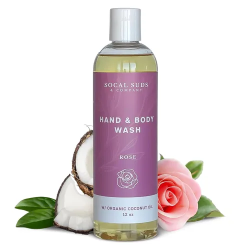 Vista 16 de SoCal Suds & Company Gel de baño orgánico - Jabón líquido suave para manos y cuerpo para hombres y mujeres, fabricado con aceites orgánicos y aceite