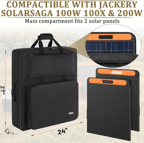 Vista 2 de Bolsa de panel solar compatible con 2 paneles Jackery SolarSaga 100W 100X