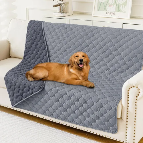 Vista 54 de Smiry Funda impermeable para cama de perro, manta reversible para mascotas para sofá Manta suave lavable para perro, funda a prueba de fugas