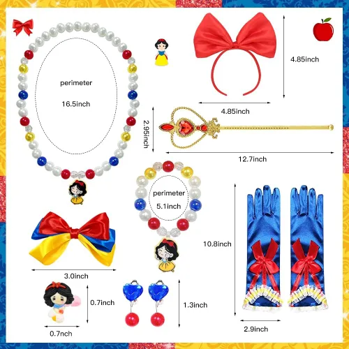 Vista 4 de TOLOYE Disfraces de princesa para niñas, ropa de vestir de princesa con accesorios para fiesta de cumpleaños, Halloween, cosplay