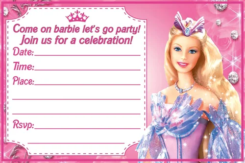 Vista 8 de Juego de 20 tarjetas y sobres de invitación de feliz cumpleaños con temática rosa de muñeca de moda, ligeros (8.47 oz), estilo postal invitaciones