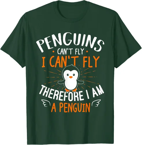 Vista 73 de Penguins Can't Fly Shirt - Camiseta de regalo para amantes de los pingüinos, Azul Azul Marino