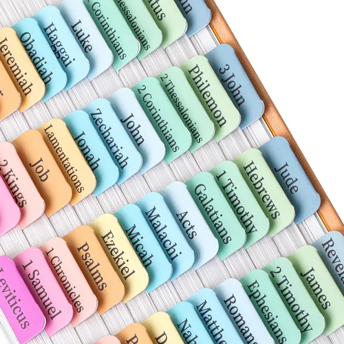 Vista 9 de Mr. Pen - Pestañas de la Biblia, 75 pestañas, tierra otoñal, letras doradas en relieve Laminated Bible Tabs for Women and Men, Bible Tabs for