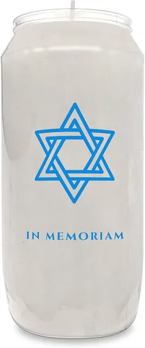 Vista 5 de Ner Mitzvah Velas conmemorativas de 7 días en tarro de plástico con estrella de David y 6 velas de pilar alto para religiosos, oración, decoración