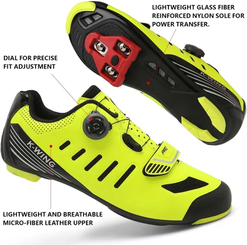 Vista 4 de Zapatos de ciclismo unisex compatibles con Pelaton para interiores, zapatos de bicicleta de carretera, zapatos de bicicleta de montaña para hombres