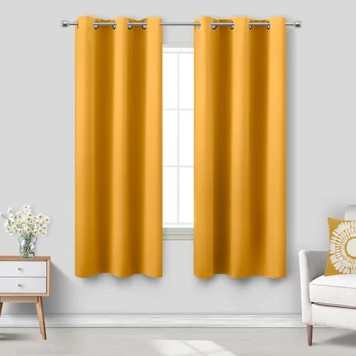 Vista 145 de KOUFALL Cortinas de Baño Aqua para Ventana, Juego de 2 Paneles Decoración Costera Cortinas Cortas Opacas para Ventana Pequeña de Cocina Puerta