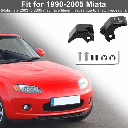 Vista 6 de Kit de reconstrucción de pestillo superior convertible para Mazda Miata Billet Aluminio (NEGRO)