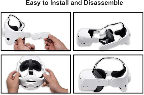 Vista 5 de TNE Diadema para auriculares Oculus Quest 2, realidad virtual VR, accesorios de repuesto para correa de cabeza Oculus Quest 2 Elite que reducen