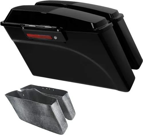 Vista 20 de Alforjas rígidas TCMT con maletero y llaves de cierre para Harley Touring Road King Road Street Glide Ultra Classic FLHT FLHR FLHX 1994-2013