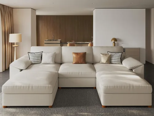 Vista 98 de EASE MOOSE Sofá modular seccional, sofá en forma de U para sala de estar Beige
