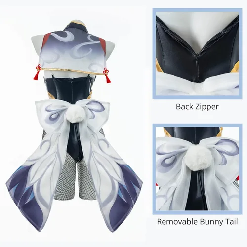 Vista 4 de Nuoqi Disfraz de conejo de Dva para cosplay, disfraz de Hana Song Dva Bunny Girl